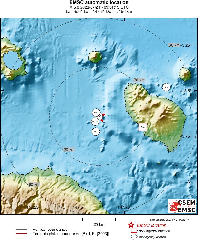 Earthquake data