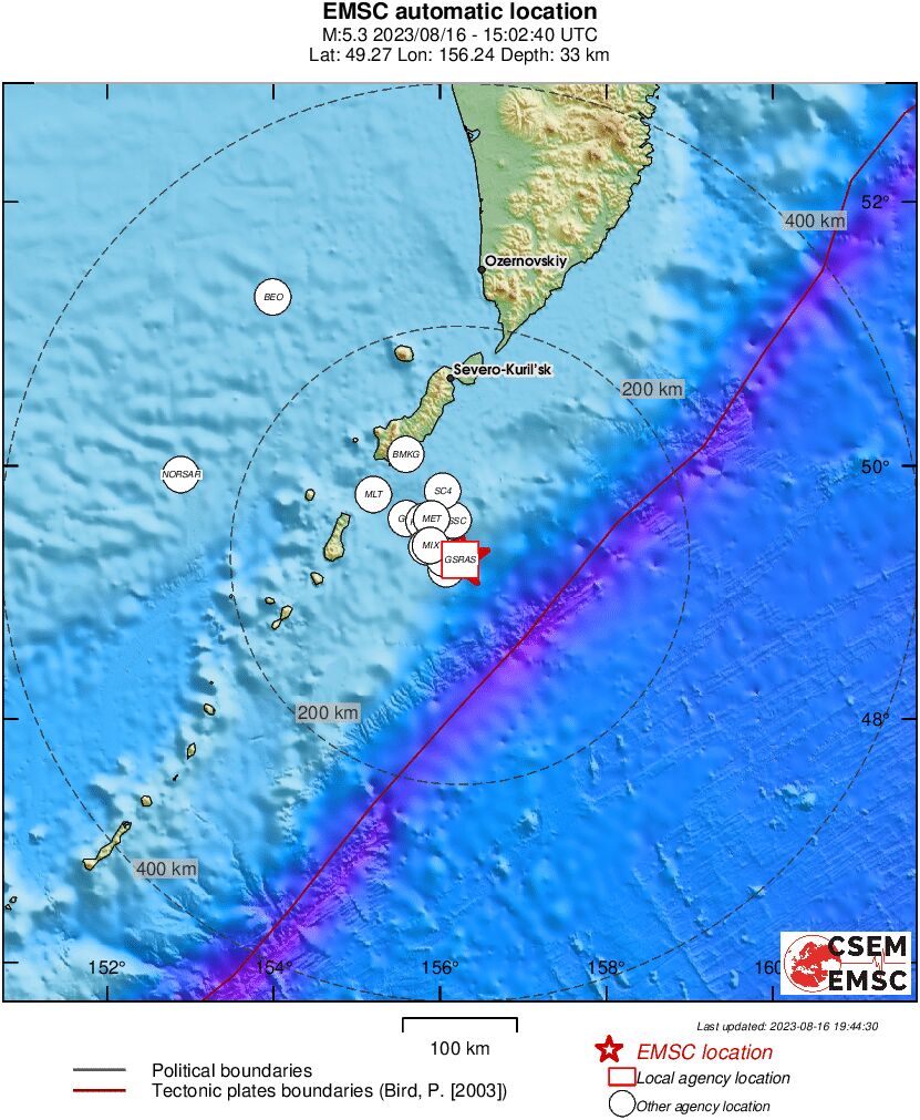 Earthquake data